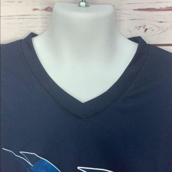 Adidas Falcon Boys Medium Navy Blue Tee Shirt - Picture 5 of 10